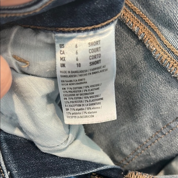 American Eagle Outfitters Blue Skinny Jeans Classic Denim Style Size 6 Short - Picture 4 of 10